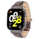 For Redmi Watch 4 Metal Black Frame Genuine Leather Watch Band(Bamboo Brown) - 1