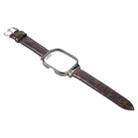 For Redmi Watch 4 Metal Black Frame Genuine Leather Watch Band(Bamboo Brown) - 3