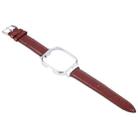 For Redmi Watch 4 Metal Silver Frame Genuine Leather Watch Band(Wine Red) - 3