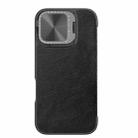 For iPhone 16 NILLKIN Qin Prop Series Flip Camera Cover Design Leather Phone Case(Black) - 1