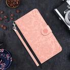 For iPhone 16 Pro Max Floral Embossed Pattern Leather Phone Case(Pink) - 2