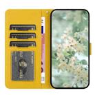 For iPhone 16 Pro Floral Embossed Pattern Leather Phone Case(Yellow) - 3