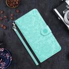 For iPhone 16 Pro Floral Embossed Pattern Leather Phone Case(Light Green) - 2