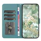 For iPhone 15 Pro Max Floral Embossed Pattern Leather Phone Case(Dark Green) - 3