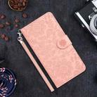 For iPhone XS Max Floral Embossed Pattern Leather Phone Case(Pink) - 2