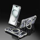 For iPhone 15 Lingkong Series MagSafe Metal Phone Case with Holder(Titanium) - 1