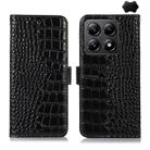 For Xiaomi 14T Pro Crocodile Top Layer Cowhide Leather Phone Case(Black) - 1