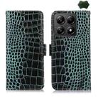 For Xiaomi 14T Pro Crocodile Top Layer Cowhide Leather Phone Case(Green) - 1