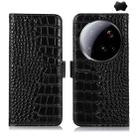 For Xiaomi 15 Ultra Crocodile Top Layer Cowhide Leather Phone Case(Black) - 1