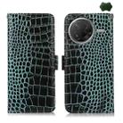 For Xiaomi Poco F7 Pro Crocodile Top Layer Cowhide Leather Phone Case(Green) - 1