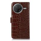 For Xiaomi Poco F7 Pro Crocodile Top Layer Cowhide Leather Phone Case(Brown) - 3