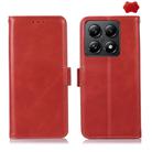 For Xiaomi 14T Magnetic Crazy Horse Texture Genuine Leather RFID Phone Case(Red) - 1