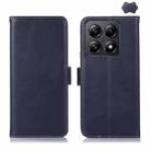 For Xiaomi 14T Pro Magnetic Crazy Horse Texture Genuine Leather RFID Phone Case(Blue) - 1