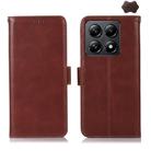 For Xiaomi 14T Pro Magnetic Crazy Horse Texture Genuine Leather RFID Phone Case(Brown) - 1