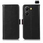 For Xiaomi Poco X7 Pro Magnetic Crazy Horse Texture Genuine Leather RFID Phone Case(Black) - 1
