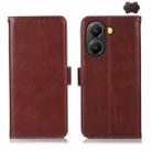 For Xiaomi Poco X7 Pro Magnetic Crazy Horse Texture Genuine Leather RFID Phone Case(Brown) - 1