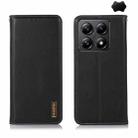 For Xiaomi 14T KHAZNEH Nappa Top Layer Cowhide Leather Phone Case(Black) - 1