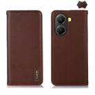 For Xiaomi Poco X7 Pro KHAZNEH Nappa Top Layer Cowhide Leather Phone Case(Brown) - 1