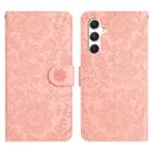 For Samsung Galaxy S24 5G Floral Embossed Pattern Leather Phone Case(Pink) - 1