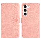 For Samsung Galaxy S23+ 5G Floral Embossed Pattern Leather Phone Case(Pink) - 1