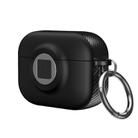 For AirPods Pro 2 Camera Series PC + TPU Headset Shockproof Carbon Fibre Case(Black) - 1