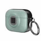 For AirPods Pro 2 Camera Series PC + TPU Headset Shockproof Carbon Fibre Case(Light Green) - 1