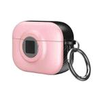 For AirPods Pro 2 Camera Series PC + TPU Headset Shockproof Carbon Fibre Case(Pink) - 1