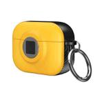 For AirPods Pro 2 Camera Series PC + TPU Headset Shockproof Carbon Fibre Case(Yellow) - 1