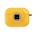 For AirPods Pro 2 Camera Series PC + TPU Headset Shockproof Carbon Fibre Case(Yellow) - 2