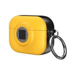 For AirPods 3 Camera Series PC + TPU Headset Shockproof Carbon Fibre Case(Yellow) - 1