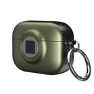 For AirPods 3 Camera Series PC + TPU Headset Shockproof Carbon Fibre Case(Green) - 1