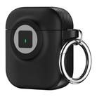 For AirPods 1 / 2 Camera Series PC + TPU Headset Shockproof Carbon Fibre Case(Black) - 1