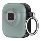 For AirPods 1 / 2 Camera Series PC + TPU Headset Shockproof Carbon Fibre Case(Light Green) - 1