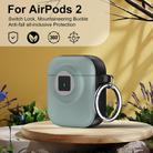 For AirPods 1 / 2 Camera Series PC + TPU Headset Shockproof Carbon Fibre Case(Light Green) - 2