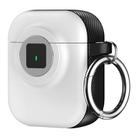 For AirPods 1 / 2 Camera Series PC + TPU Headset Shockproof Carbon Fibre Case(White) - 1