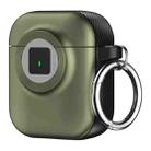 For AirPods 1 / 2 Camera Series PC + TPU Headset Shockproof Carbon Fibre Case(Green) - 1