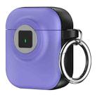 For AirPods 1 / 2 Camera Series PC + TPU Headset Shockproof Carbon Fibre Case(Purple) - 1