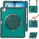 For iPad Air 13 2024 Heavy Duty Hybrid Tablet Case with Handle & Strap(Dark Green) - 1