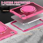 For iPad Air 11 2024 Heavy Duty Hybrid Tablet Case with Handle & Strap(Rose Red) - 3