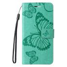 For Redmi 14C 4G Global 3D Butterfly Embossed Pattern Flip Leather Phone Case(Green) - 2