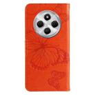 For Redmi 14C 4G Global 3D Butterfly Embossed Pattern Flip Leather Phone Case(Orange) - 3
