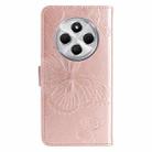 For Redmi 14C 4G Global 3D Butterfly Embossed Pattern Flip Leather Phone Case(Rose Gold) - 3