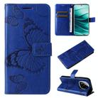 For Redmi Note 14 Pro / 14 Pro+ 5G 3D Butterfly Embossed Pattern Flip Leather Phone Case(Blue) - 1