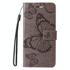 For Redmi Note 14 Pro / 14 Pro+ 5G 3D Butterfly Embossed Pattern Flip Leather Phone Case(Grey) - 2