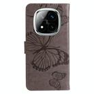 For Redmi Note 14 Pro / 14 Pro+ 5G 3D Butterfly Embossed Pattern Flip Leather Phone Case(Grey) - 3