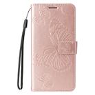 For Redmi Note 14 Pro / 14 Pro+ 5G 3D Butterfly Embossed Pattern Flip Leather Phone Case(Rose Gold) - 2