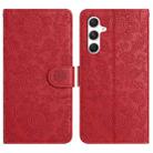 For Samsung Galaxy A05s Floral Embossed Pattern Leather Phone Case(Red) - 1