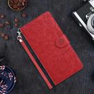 For Samsung Galaxy A53 Floral Embossed Pattern Leather Phone Case(Red) - 2