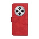 For Redmi 14C 4G Global Dual-color Splicing Flip Leather Phone Case(Red) - 3