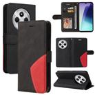 For Redmi 14C 4G Global Dual-color Splicing Flip Leather Phone Case(Black) - 1